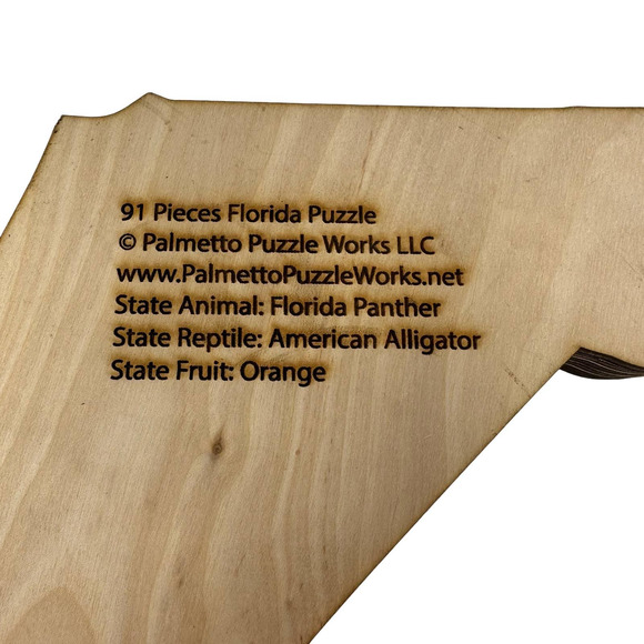 Florida State wood jigsaw puzzle palmetto puzzle works 91 piece unverified - Picture 2 of 4